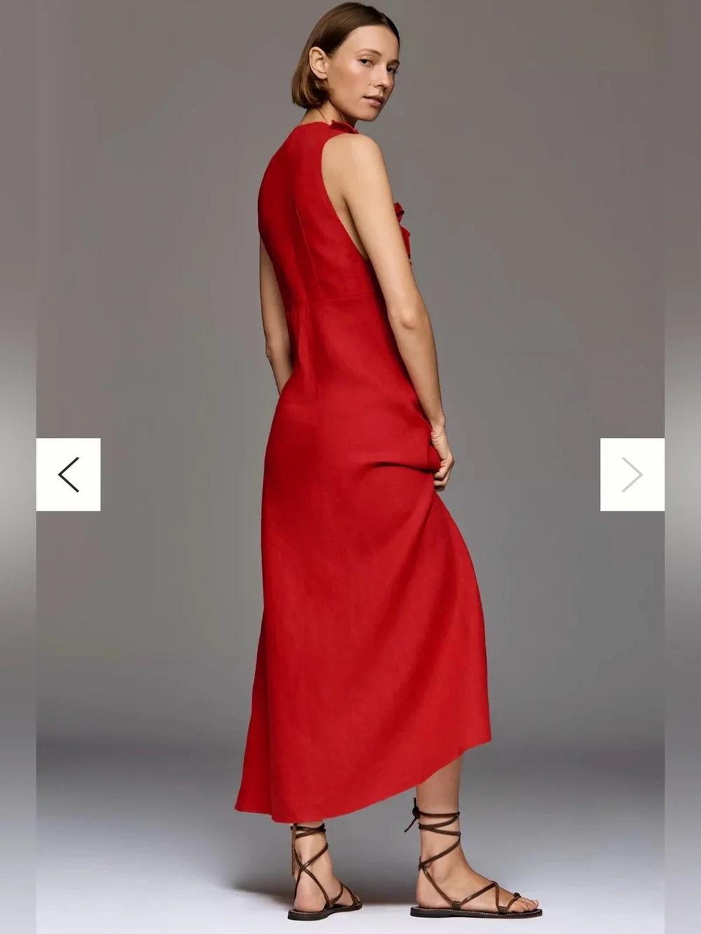 Farm Rio Ruffled Sleeveless Linen Maxi Dress - Picture 2 of 4